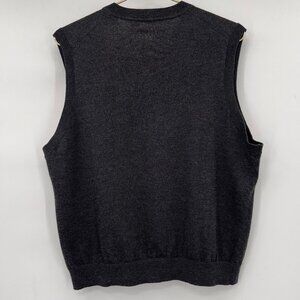 Talbots Men’s Charcoal Gray Merino Wool V-Neck fall Sweater Vest Size Large